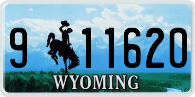 WY license plate 911620