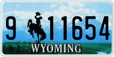 WY license plate 911654