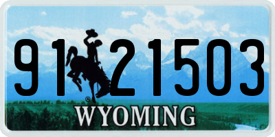 WY license plate 9121503