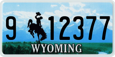 WY license plate 912377