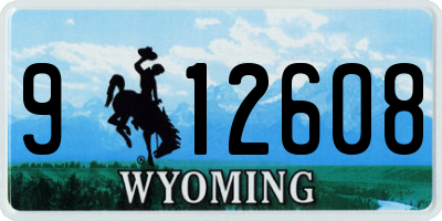 WY license plate 912608