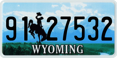WY license plate 9127532