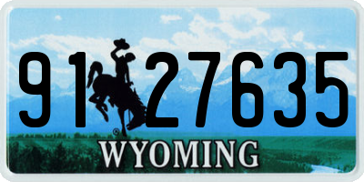 WY license plate 9127635
