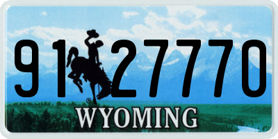 WY license plate 9127770