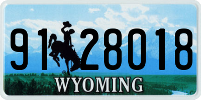 WY license plate 9128018