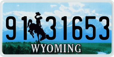 WY license plate 9131653