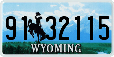 WY license plate 9132115