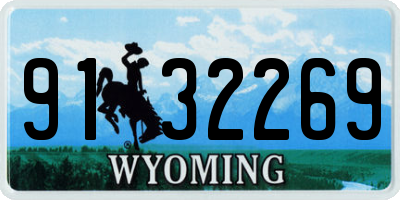 WY license plate 9132269