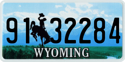 WY license plate 9132284