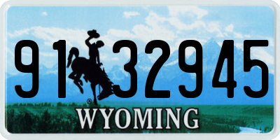 WY license plate 9132945