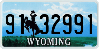 WY license plate 9132991