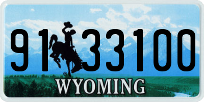 WY license plate 9133100