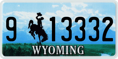 WY license plate 913332