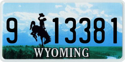 WY license plate 913381
