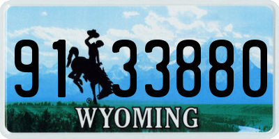 WY license plate 9133880