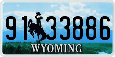 WY license plate 9133886