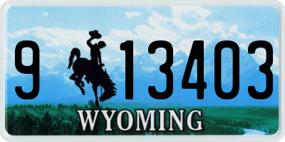 WY license plate 913403