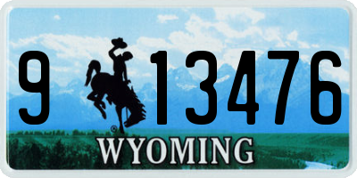 WY license plate 913476