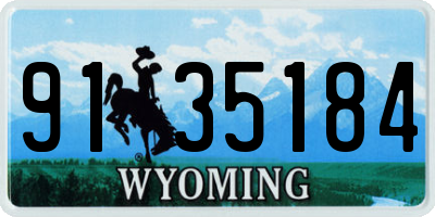 WY license plate 9135184