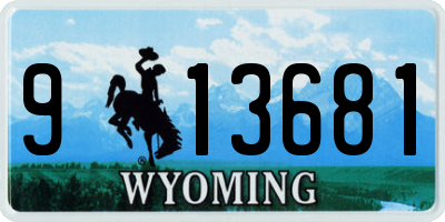 WY license plate 913681