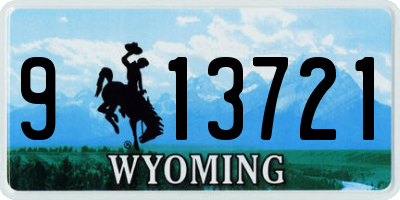WY license plate 913721