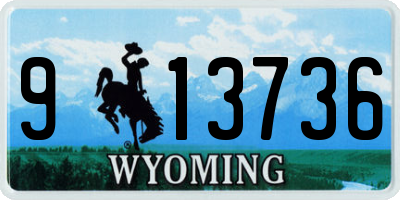 WY license plate 913736