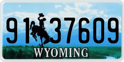 WY license plate 9137609