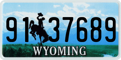 WY license plate 9137689