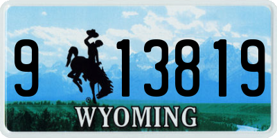 WY license plate 913819