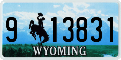 WY license plate 913831