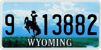 WY license plate 913882
