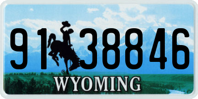 WY license plate 9138846