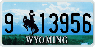WY license plate 913956