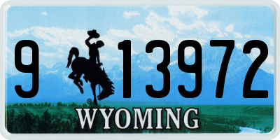 WY license plate 913972