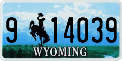 WY license plate 914039