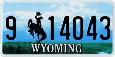 WY license plate 914043
