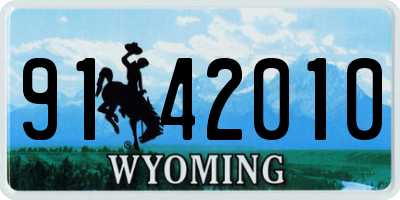 WY license plate 9142010