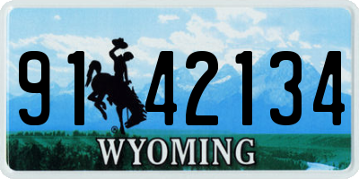 WY license plate 9142134
