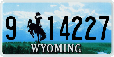 WY license plate 914227