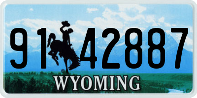 WY license plate 9142887