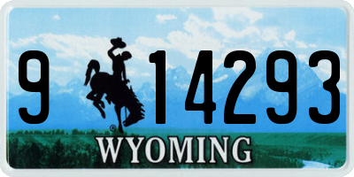 WY license plate 914293