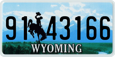 WY license plate 9143166