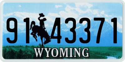 WY license plate 9143371