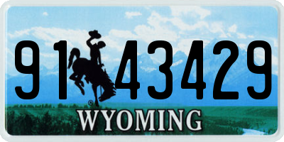 WY license plate 9143429