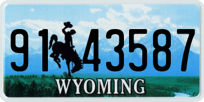 WY license plate 9143587