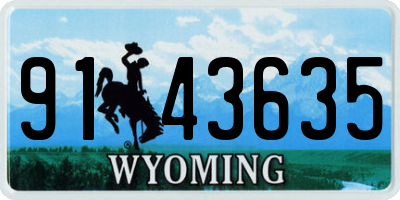 WY license plate 9143635