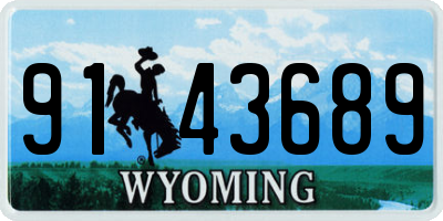 WY license plate 9143689
