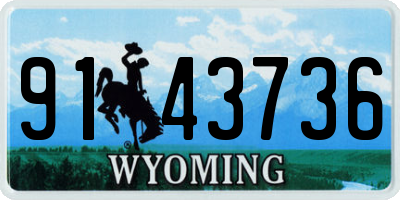 WY license plate 9143736