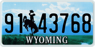 WY license plate 9143768