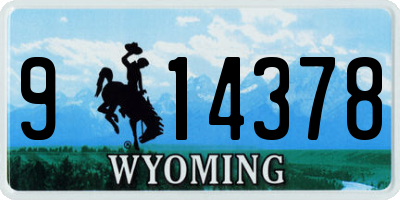 WY license plate 914378